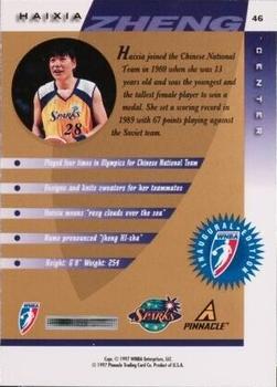 1997 Pinnacle Inside WNBA - Executive Collection #46 Haixia Zheng Back