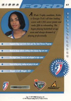 1997 Pinnacle Inside WNBA - Executive Collection #47 Kisha Ford Back