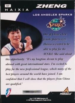 1997 Pinnacle Inside WNBA - Executive Collection #57 Haixia Zheng Back