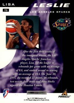 1997 Pinnacle Inside WNBA - Executive Collection #73 Lisa Leslie Back
