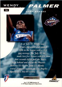 1997 Pinnacle Inside WNBA - Executive Collection #74 Wendy Palmer Back
