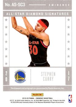 2019-20 Panini Eminence - All-Star Diamond Signatures Gold #AS-SC3 Stephen Curry Back