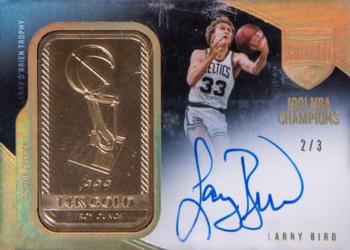 2019-20 Panini Eminence - Larry O'Brien Trophy Signatures Gold Bar #LO-LBD Larry Bird Front
