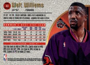 1997-98 Bowman's Best - Atomic Refractors #63 Walt Williams Back