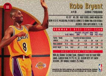 1997-98 Bowman's Best - Atomic Refractors #88 Kobe Bryant Back