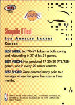1997-98 Bowman's Best - Best Cuts Refractors #BC10 Shaquille O'Neal Back