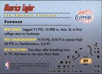 1997-98 Bowman's Best - Picks Atomic Refractors #BP2 Maurice Taylor Back