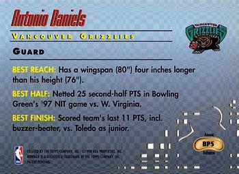 1997-98 Bowman's Best - Picks Atomic Refractors #BP5 Antonio Daniels Back