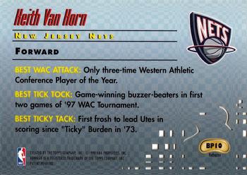 1997-98 Bowman's Best - Picks Refractors #BP10 Keith Van Horn Back