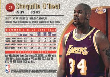 1997-98 Bowman's Best - Refractors #28 Shaquille O'Neal Back