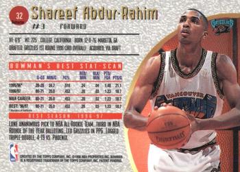 1997-98 Bowman's Best - Refractors #32 Shareef Abdur-Rahim Back