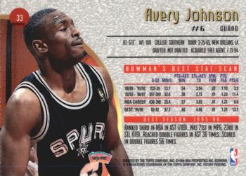 1997-98 Bowman's Best - Refractors #33 Avery Johnson Back