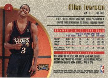 1997-98 Bowman's Best - Refractors #38 Allen Iverson Back