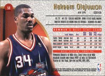 1997-98 Bowman's Best - Refractors #58 Hakeem Olajuwon Back