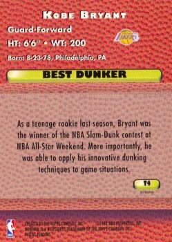 1997-98 Bowman's Best - Techniques Refractors #T4 Kobe Bryant Back