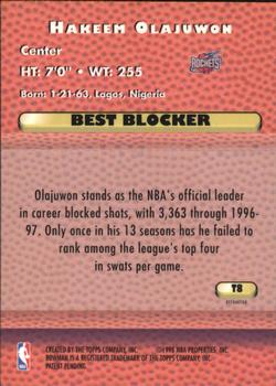 1997-98 Bowman's Best - Techniques Refractors #T8 Hakeem Olajuwon Back