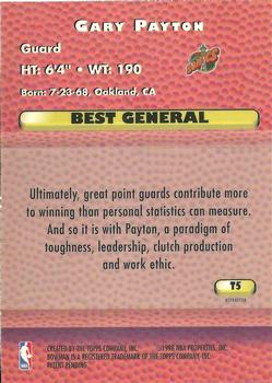 1997-98 Bowman's Best - Techniques Refractors #T5 Gary Payton Back