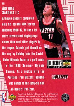 1997-98 Collector's Choice - You Crash the Game Scoring Exchange #R22 Arvydas Sabonis Back