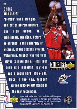 1997-98 Collector's Choice - You Crash the Game Scoring Exchange #R29 Chris Webber Back