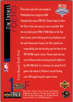 1997-98 Collector's Choice - Draft Pick Exchange #7 Tim Thomas Back