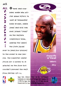 1997-98 Collector's Choice - All StarQuest #AS5 Shaquille O'Neal Back