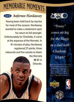 1997-98 Collector's Choice - Memorable Moments #3 Anfernee Hardaway Back