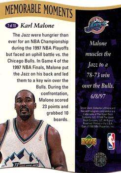 1997-98 Collector's Choice - Memorable Moments #7 Karl Malone Back