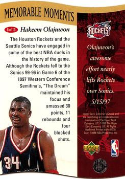 1997-98 Collector's Choice - Memorable Moments #8 Hakeem Olajuwon Back