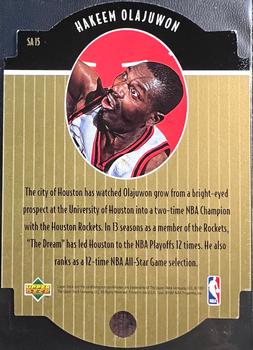 1997-98 Collector's Choice - Star Attractions Gold #SA15 Hakeem Olajuwon Back