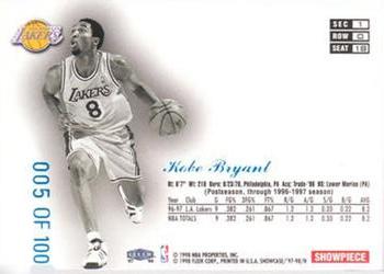 1997-98 Flair Showcase - Legacy Collection Row 0 #18 Kobe Bryant Back