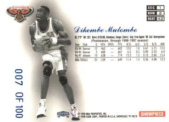 1997-98 Flair Showcase - Legacy Collection Row 2 #42 Dikembe Mutombo Back