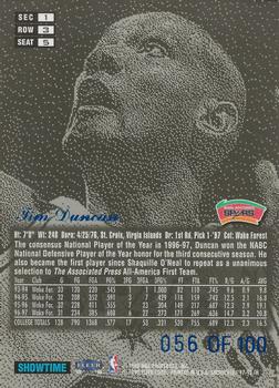 1997-98 Flair Showcase - Legacy Collection Row 3 #5 Tim Duncan Back