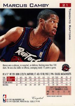 1997-98 Fleer - Traditions Crystal #21 Marcus Camby Back