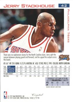 1997-98 Fleer - Traditions Crystal #42 Jerry Stackhouse Back