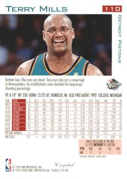 1997-98 Fleer - Traditions Crystal #110 Terry Mills Back