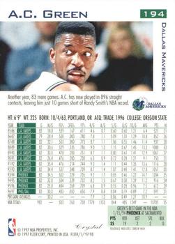 1997-98 Fleer - Traditions Crystal #194 A.C. Green Back