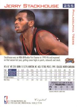 1997-98 Fleer - Traditions Crystal #255 Jerry Stackhouse Back