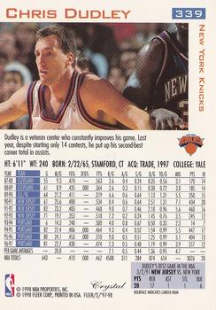 1997-98 Fleer - Traditions Crystal #339 Chris Dudley Back