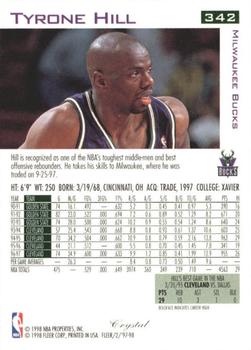 1997-98 Fleer - Traditions Crystal #342 Tyrone Hill Back