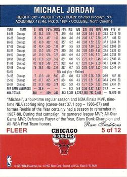 1997-98 Fleer - Decade of Excellence Rare Traditions #5 Michael Jordan Back