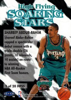 1997-98 Fleer - High Flying Soaring Stars #1 HFSS Shareef Abdur-Rahim Back