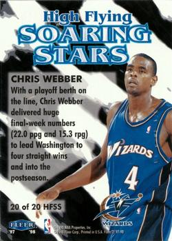 1997-98 Fleer - High Flying Soaring Stars #20 HFSS Chris Webber Back