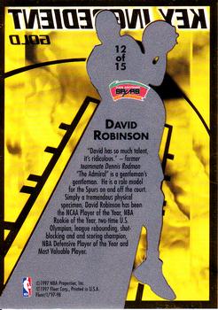 1997-98 Fleer - Key Ingredient Gold #12 David Robinson Back
