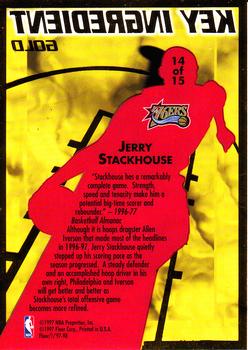 1997-98 Fleer - Key Ingredient Gold #14 Jerry Stackhouse Back