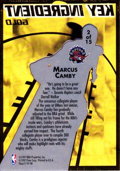 1997-98 Fleer - Key Ingredient Gold #2 Marcus Camby Back
