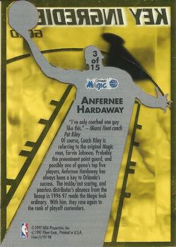 1997-98 Fleer - Key Ingredient Gold #3 Anfernee Hardaway Back