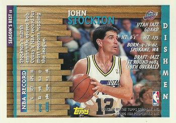 1996-97 Topps - Season's Best #11 John Stockton Back