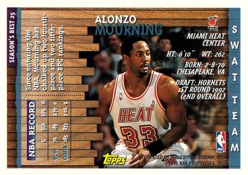 1996-97 Topps - Season's Best #25 Alonzo Mourning Back