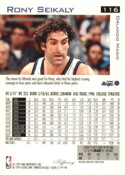 1997-98 Fleer - Traditions Tiffany #116 Rony Seikaly Back