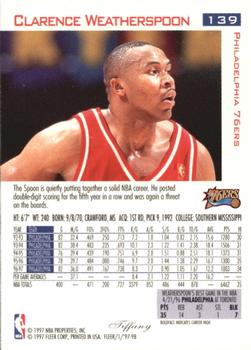 1997-98 Fleer - Traditions Tiffany #139 Clarence Weatherspoon Back